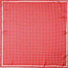 Red Gingham Silk-Finish Square Scarf