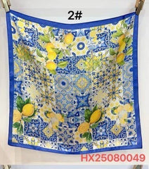 Lemon & Tile Daisy Silky Feel Bandana Scarf
