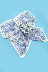 Large Floral Toile Print Bandana Scarf