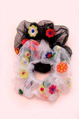 Flower Embroidery Scrunchies