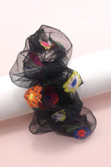 Flower Embroidery Scrunchies