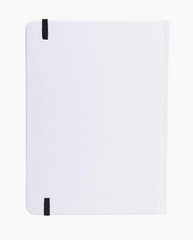 White pouch with black straps on a white background