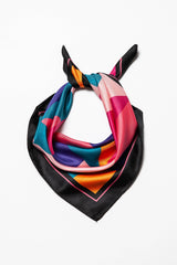 Color Block Silky Feel Bandana Scarf