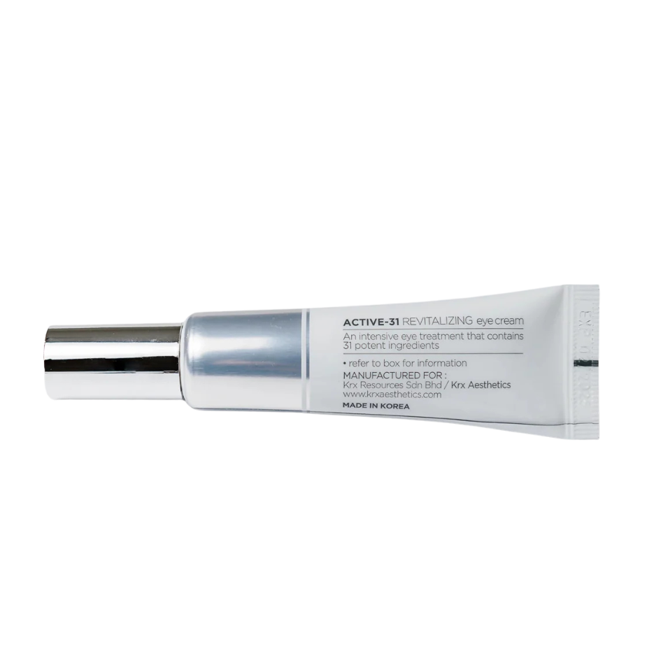 Skincare tube labeled 'ACTIVE-31' on a white background