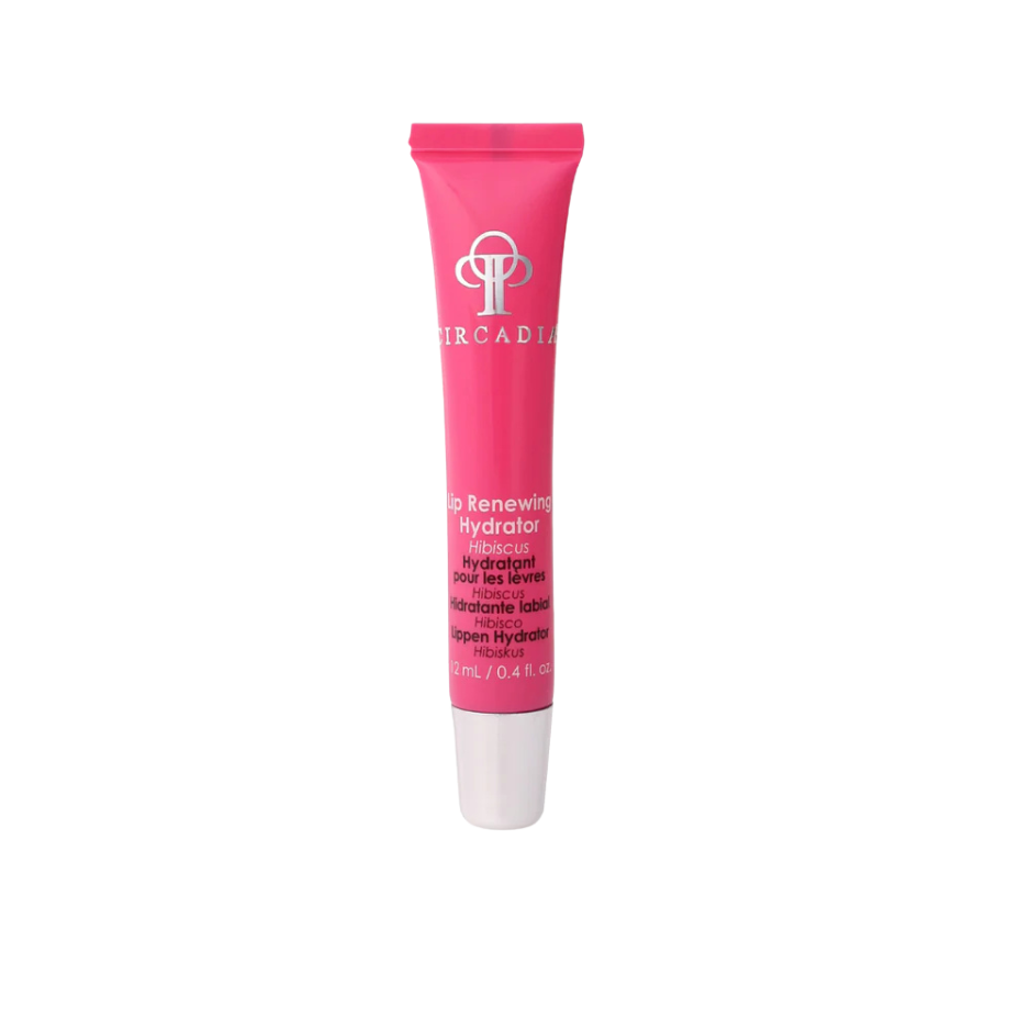 Pink tube of skincare product on a white background