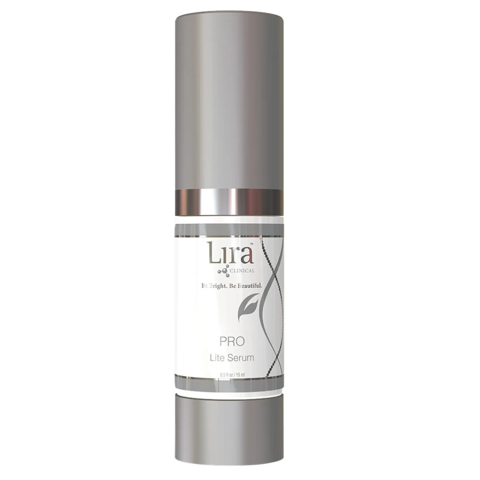 Lura skincare serum bottle on a white background